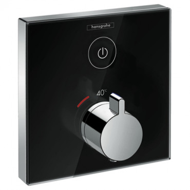 SHOWERSELECT термостат для одного потребителя, стеклянный, см, черный/хром