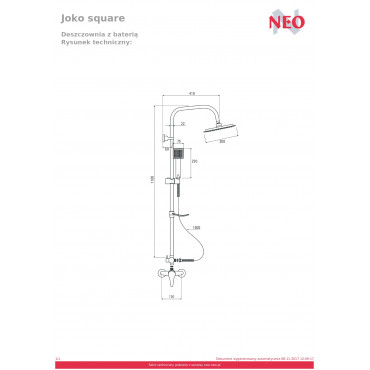 Neo Joko NBJ 01SK Душова система зі змішувачем