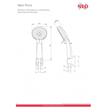 Neo Pure NEP 041K Душовий гарнітур