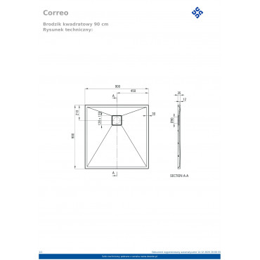 Correo KQR S41B Душовий піддон