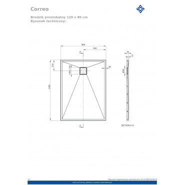 Correo KQR S43B Душовий піддон