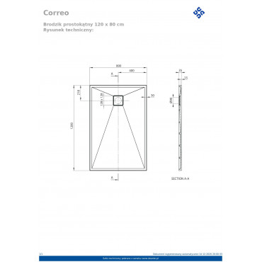 Correo KQR S44B Душовий піддон