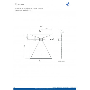 Correo KQR S45B Душовий піддон