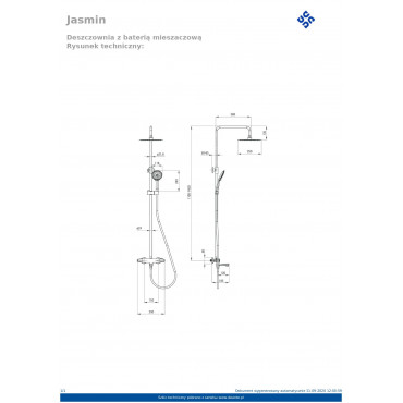 Jasmin NAC 01GT Душова система з термостатом