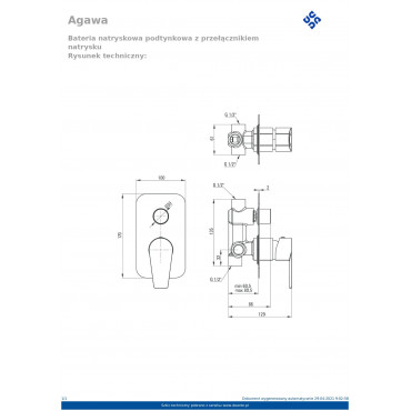 Agawa BQG 045P Змішувач для душу