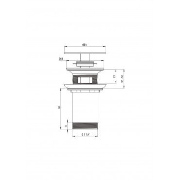 Silia NHC N10U Донний клапан для раковини