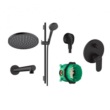 Набір прихованого монтажу Hansgrohe EcoSmart 200 Vernis Blend 6 в 1, Matt Black (20230002)