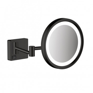 Дзеркало Hansgrohe ADDSTORIS з підсвіткою LED, чорний матовий (41790670)