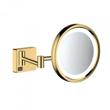 Дзеркало для гоління Hansgrohe AddStoris з LED освітленням, золото (41790990)