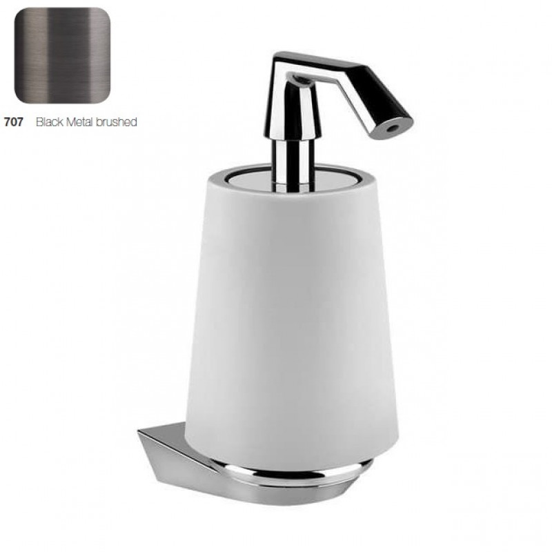 Дозатор для мила Gessi Cono, настінний, White/Black Metal Brushed PVD (45413-707)