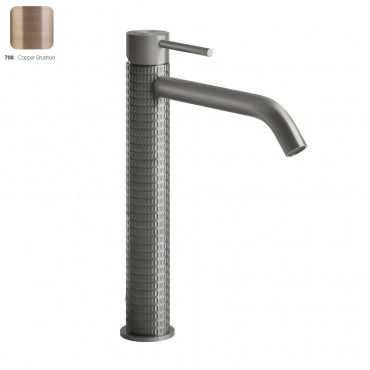 Змішувач для умивальника Gessi MECCANICA високий з довгим зливом, Warm Bronze Brushed (54206-726)