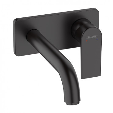 Змішувач для умивальника настінний Hansgrohe Vernis Shape 205 мм, чорний матовий (71578670)