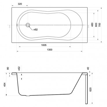 Ванна ABS NIKE 150х70+НІЖКИ ТИП 4