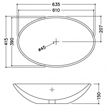 Раковина JDS 63,5х41,5, овальна