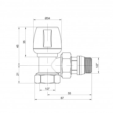 Кран радіаторний Icma 1/2