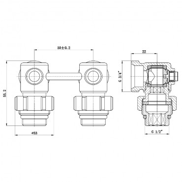 Кран кульовий SD Forte 3/4