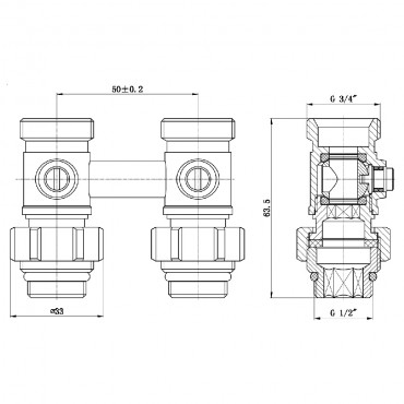 Кран кульовий SD Forte 3/4