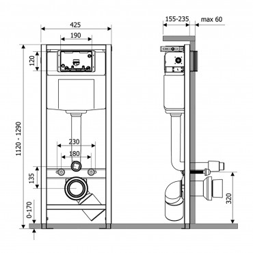 Інсталяція для унітаза Qtap Nest QT0133M425