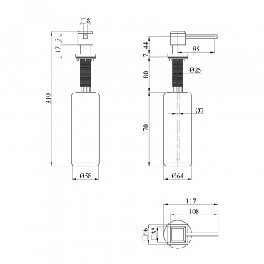 Дозатор для миючого засобу Kroner KRP Spender - ECG054