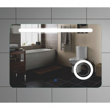 LED дзеркало 143 + 100х70 см / підсвічування, функції протизапотівання, часу, температури
