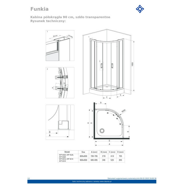Funkia KYP N52K Душова кабіна