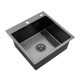 Комплект кухонна мийка Kroner Schwarze-5050HM PVD + змішувач Ersel-GRP03393BLK + дозатор Spender-026