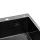 Комплект кухонна мийка Kroner Schwarze-5050HM PVD + змішувач Ersel-GRP03393BLK + дозатор Spender-026