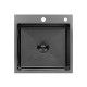 Комплект кухонна мийка Kroner Schwarze-5050HM PVD + змішувач Ersel-GRP03393BLK + дозатор Spender-026