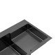 Комплект кухонна мийка Kroner Schwarze-7848LHM PVD + змішувач Edelstahl Klassisch-SCH035PVD + дозатор Spender-SCH049