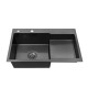 Комплект кухонна мийка Kroner Schwarze-7848LHM PVD + змішувач Edelstahl Klassisch-SCH035PVD + дозатор Spender-SCH049