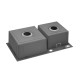 Комплект кухонна мийка Kroner Gebürstet-7843ZHM + змішувач Edelstahl Klassisch-ESG03815BLK + дозатор Spender-016
