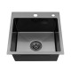 Комплект кухонна мийка Kroner Schwarze-4545HM PVD + змішувач Edelstahl Klassisch-SCH035PVD + дозатор Spender-026